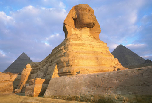 The Pyramids were built around 2500 BC,  The Sphinx may be far older...  A subject for another Web-Page.